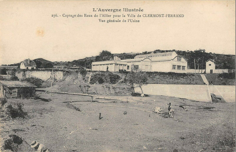 Carte postale ancienne Captage Des Eaux De L'Allier Pour La Ville De Clermont Ferrand Vue Usine à Clermont-Ferrand
