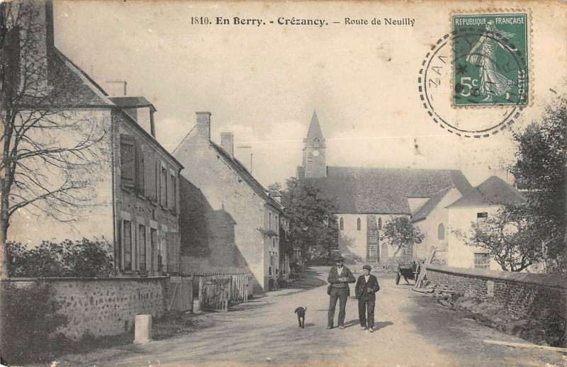 Carte postale ancienne Crezancy Berry Route De Neuilly