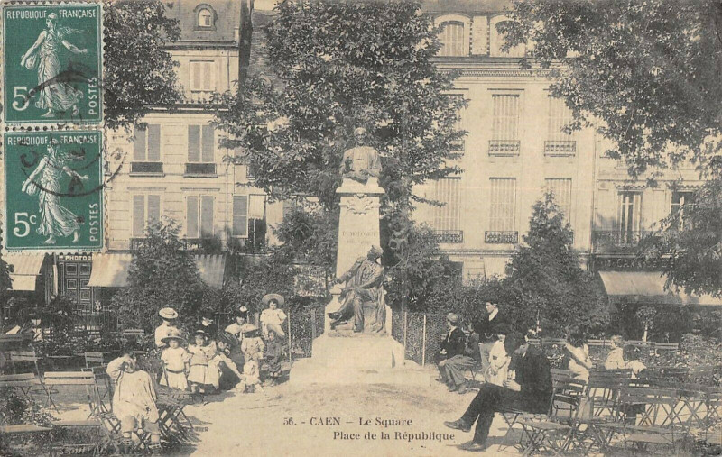 Carte postale ancienne Caen Le Square Place De La Republique à Caen