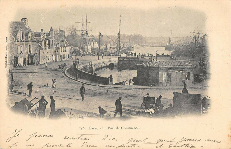 Carte postale ancienne Caen Le Port De Commerce à Caen