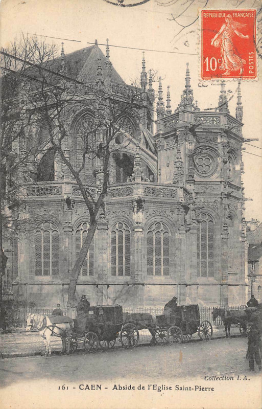 Carte postale ancienne Caen Abside Eglise Saint Pierre à Caen