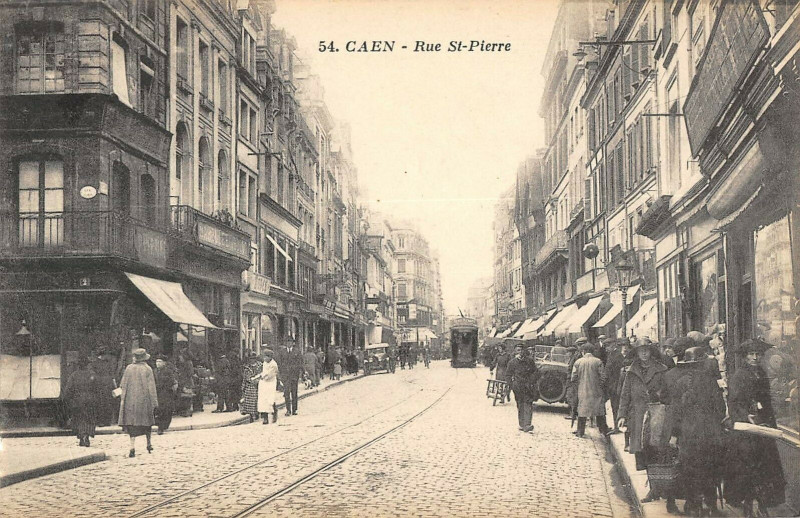 Carte postale ancienne Caen La Rue Saint Pierre à Caen