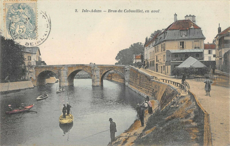 Carte postale ancienne L'Isle Adam Bras Du Cabouillet En Aval à L'Isle-Adam