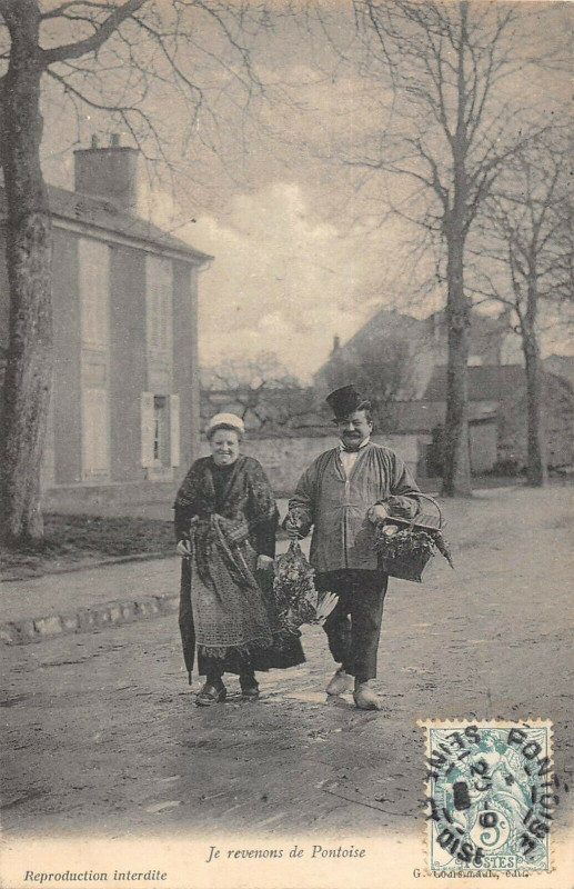 Carte postale ancienne Je Revenons De Pontoise à Pontoise