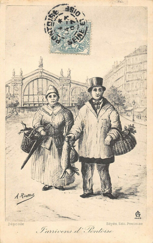 Carte postale ancienne J'Arrivons D' Pontoise à Pontoise