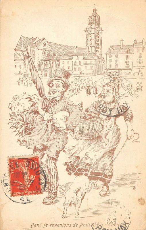 Carte postale ancienne Ben Je Revenions De Pontoise à Pontoise