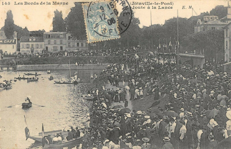 Carte postale ancienne Joinville Le Pont Joute A La Lance à Joinville-le-Pont