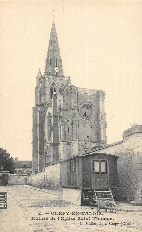 Carte postale ancienne Crepy En Valois Ruines De L'Eglise Saint-Thomas