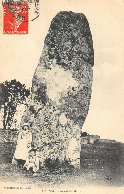 Carte postale ancienne Carnac Geant Du Manio à Carnac