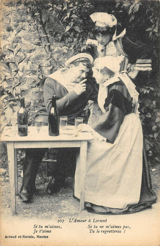 Carte postale ancienne L'Amour A Lorient à Lorient