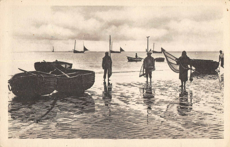 Carte postale ancienne Cayeux Sur Mer Les Pecheurs De Crevettes à Cayeux-sur-Mer