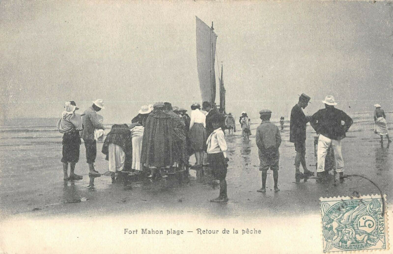 Carte postale ancienne Fort Mahon Plage Retour De La Peche à Fort-Mahon-Plage