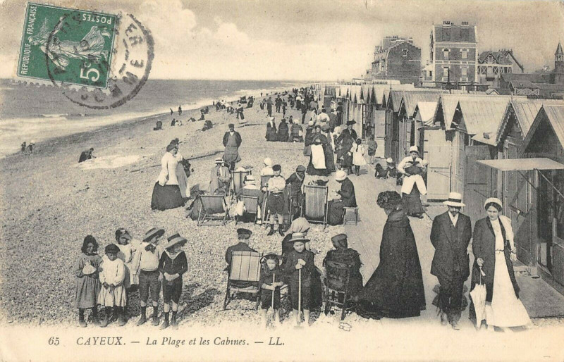 Carte postale ancienne Cayeux La Plag Et Les Cabines à Y
