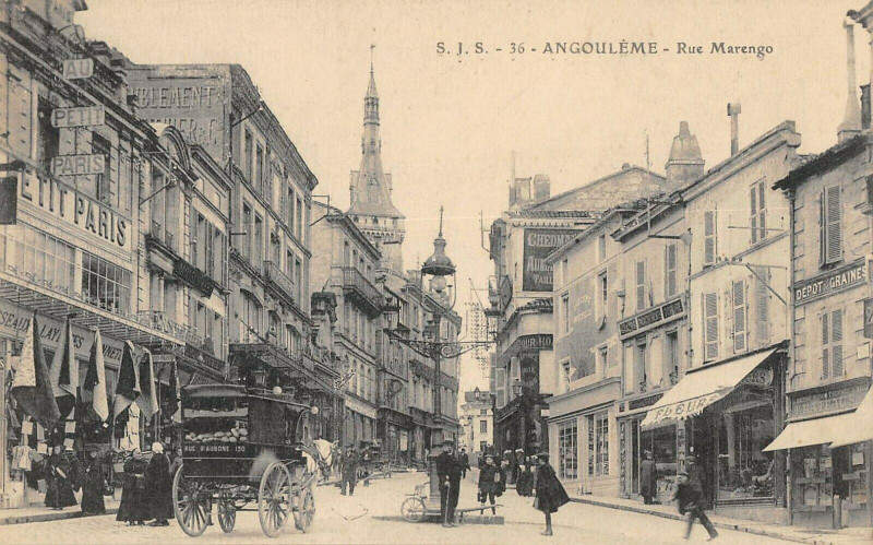 Carte postale ancienne Angouleme Rue Marengo à Angoulême