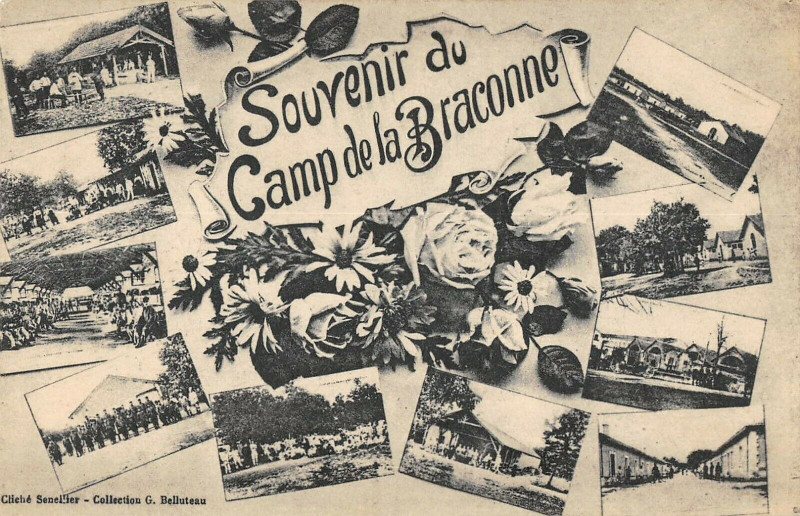 Carte postale ancienne Souvenir Du Camp De La Braconne