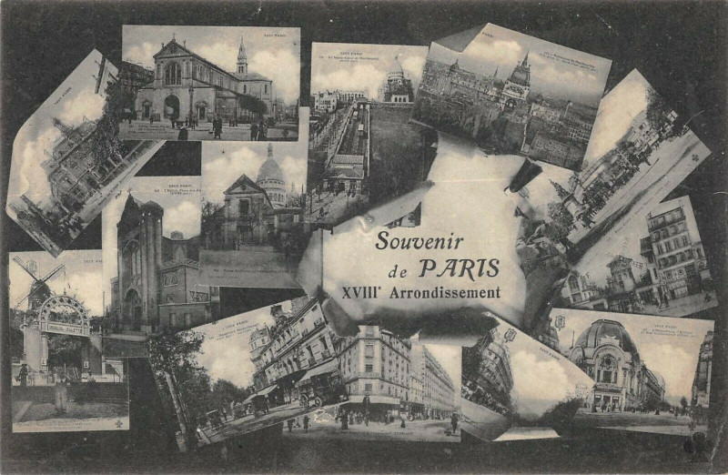 Carte postale ancienne Souvenir de Paris - XVIIIe Arrondissement à Paris 18e