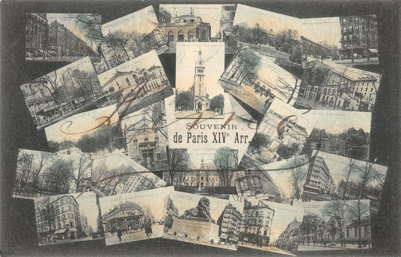 Carte postale ancienne Paris XIVe Souvenir De Paris XIVe Arrondissement à Paris 14e