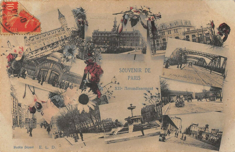 Carte postale ancienne Paris XIIe Souvenir De Paris  Du XIIe Arrondissement à Paris 12e
