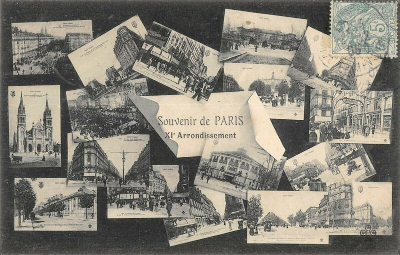Carte postale ancienne Paris XIe Souvenir De Paris XIe Arrondissement à Paris 11e