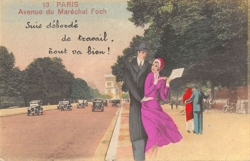 Carte postale ancienne Avenue du Maréchal Foch à Paris 16e