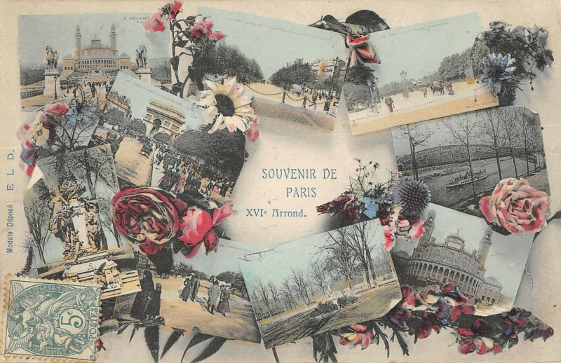 Carte postale ancienne Souvenir de Paris - XVIe Arrondissement à Paris 16e