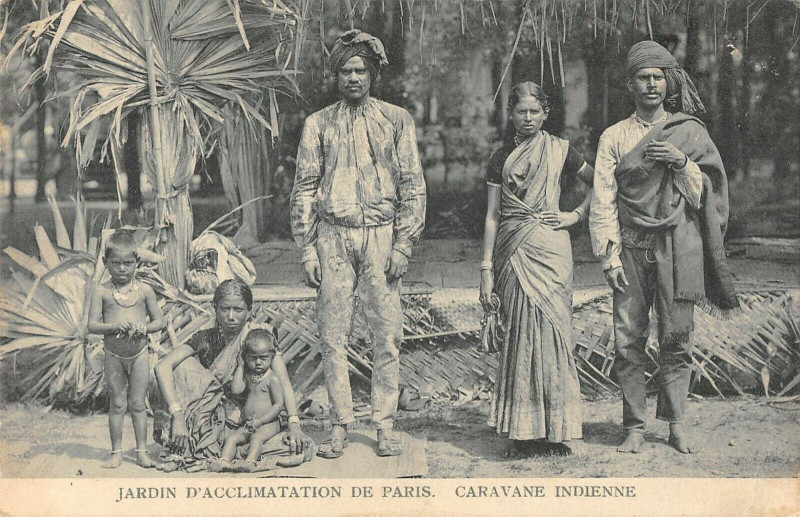 Carte postale ancienne Jardin d'Acclimatation de Paris - Caravane Indienne à Neuilly-sur-Seine