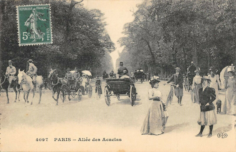 Carte postale ancienne Allée des Acacias à Paris 16e