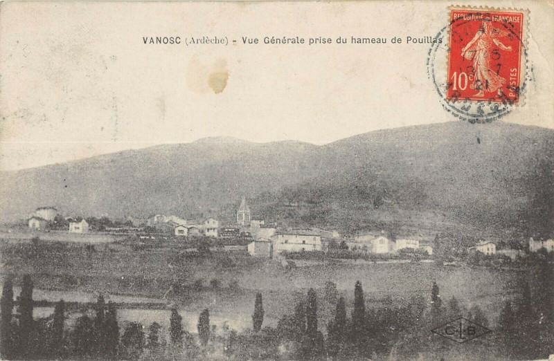Carte postale ancienne Vanosc Vue Generale Prise Du Hameau De Pouillas à Vanosc