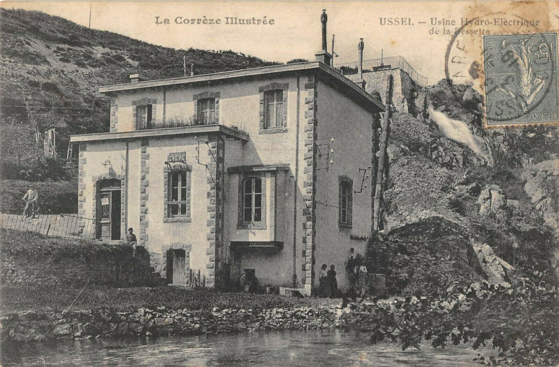 Carte postale ancienne Ussel Usine Hydro Electrique De La Bessette à Ussel