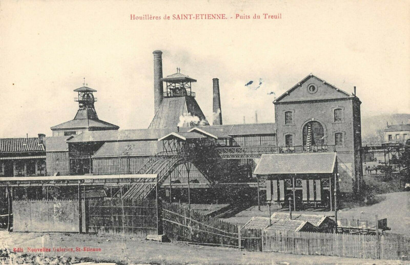 Carte postale ancienne Saint Etienne Houilleres Puits Du Treuil
