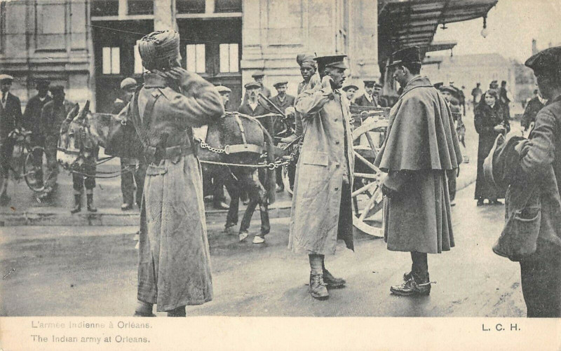 Carte postale ancienne L'Armee Indienne A Orleans Indian Army à Orléans