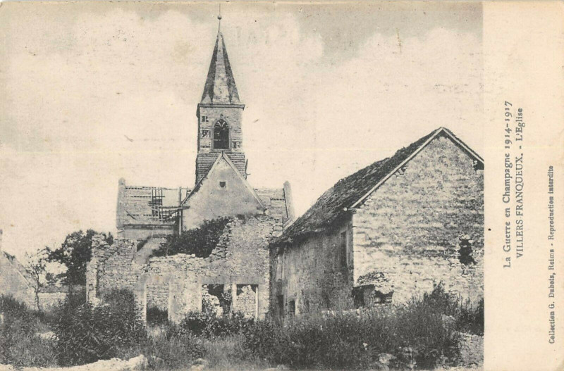 Carte postale ancienne Villers Franqueux Eglise à Villers-Franqueux