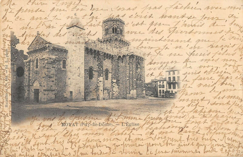 Carte postale ancienne Royat Eglise à Royat