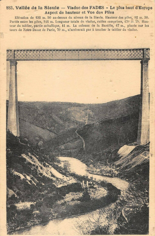 Carte postale ancienne Vallee De La Sioule Viaduc Des Fades