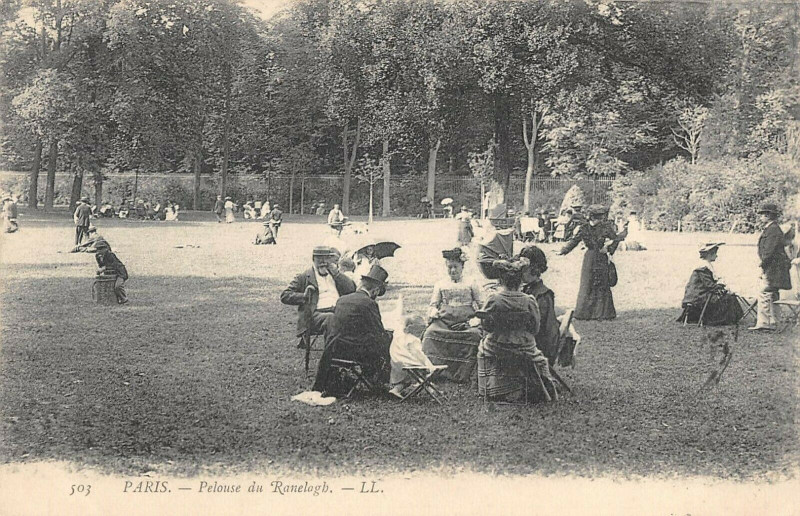 Carte postale ancienne Pelouse du Ranelagh à Paris 16e
