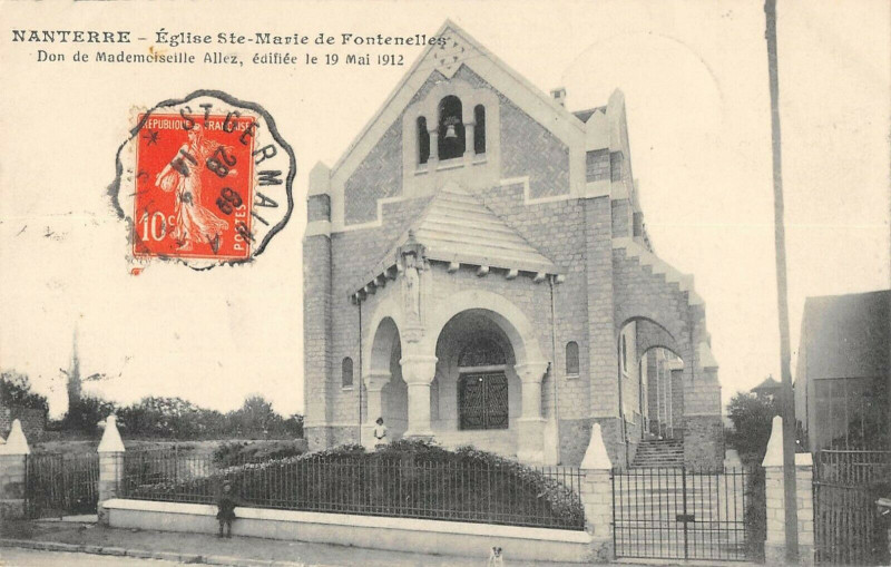 Carte postale ancienne Nanterre Eglise Sainte Marie De Fontenelles à Nanterre