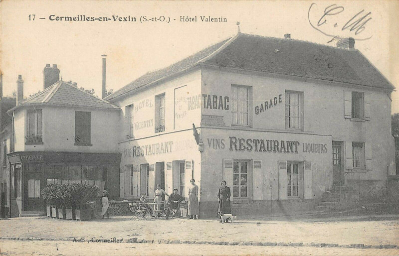 Carte postale ancienne Hôtel Valentin à Cormeilles-en-Vexin