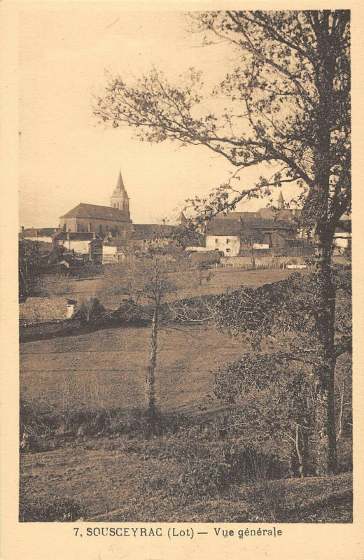 Carte postale ancienne Sousceyrac vue generale