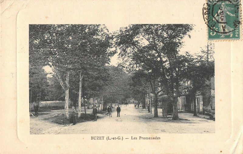 Carte postale ancienne Buzet Les Promenades