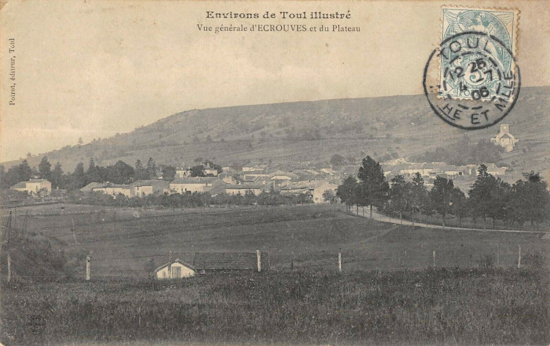 Carte postale ancienne Vue Generale D'Ecrouves Et Du Plateau à Rouves