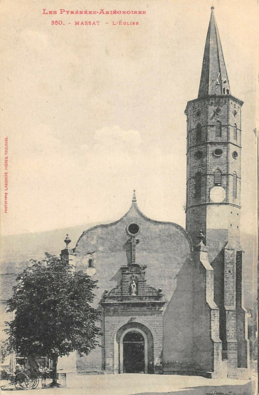 Carte postale ancienne Massat L'Eglise à Massat