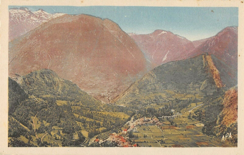 Carte postale ancienne Vicdessos Vue Panoramique De Vicdessos Et Auzat à Auzat