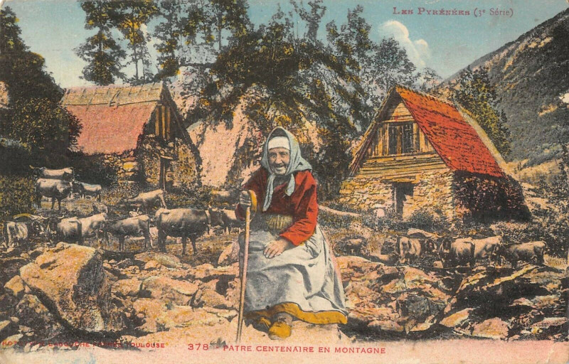 Carte postale ancienne Pyrenees Patre Centenaire En Montagne