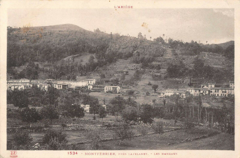 Carte postale ancienne Montferrier Pres Pamiers Les Hameaux à Montferrier