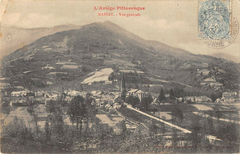 Carte postale ancienne Massat Vue Generale à Massat