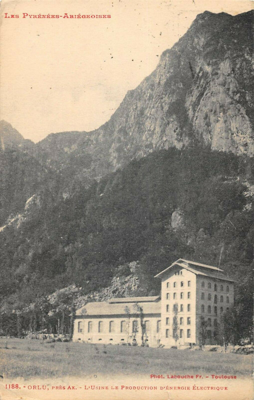 Carte postale ancienne Orlu Usine De Production D'Energie Electrique à Orlu