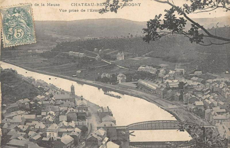 Carte postale ancienne Chateau Regnault Bogny Vue Prise De L'Ermitage