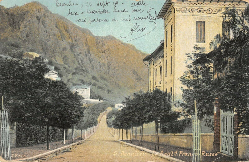 Carte postale ancienne Beaulieu Le Boulevard Franco Russe