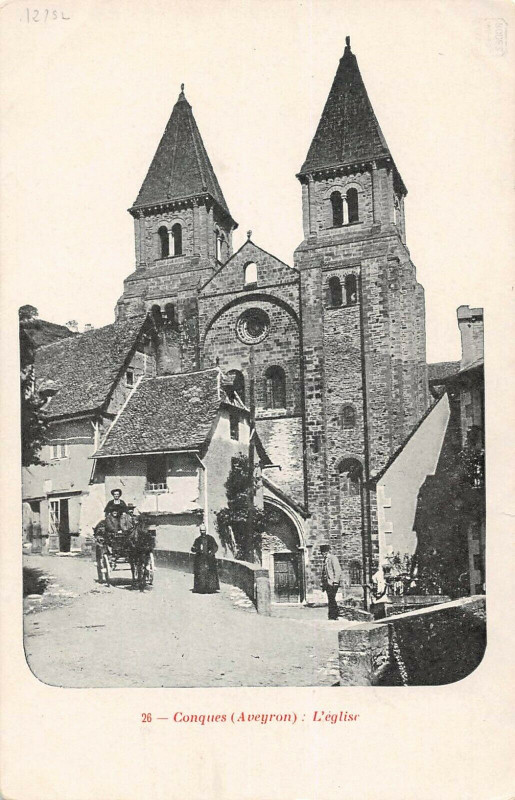 Carte postale ancienne Conques Eglise