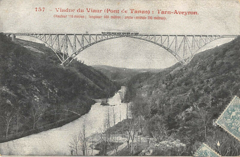 Carte postale ancienne Viaduc Du Viaur Tanus Train